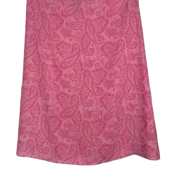 Vintage Talbots Silk Skirt Size 8 P NEW Paisley Pink No Slit Y2K Fairy - Picture 6 of 8